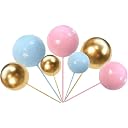 LEGACYCART 60 pcs Faux ball, Cake Decoration Golden Ball Silvery Ball Color Ball Cake Topper Birthday Party cupCake Decoration Mixed Color Party Decor Supplies gallery image
