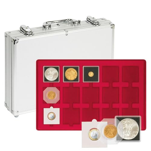 Maletín para monedas de 50x50 mm con 5 tableros y chasis de aluminio