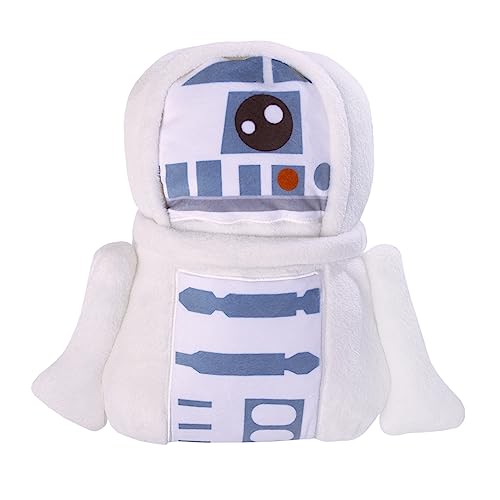 Image of NoJo Star Wars R2D2 Blue and White Super Soft Character Shaped Toddler Blanket
