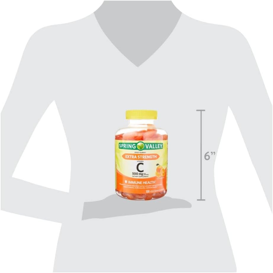 Spring Valley Extra Strength Vitamin C, 500 mg Vegetarian Gummies, 120 Count + Better Guide Vitamins Supplements Book Free Cannot BE Sold Separately