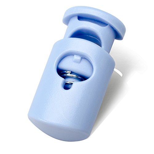 DYZD Multi-Colour Plastic Cord Lock End Spring Stop Toggle Stoppers Heavy Duty Cord Lock Ideal for Lanyard,Luggage,Clothing,Backpack and Various Kinds of Outdoor and Gym Products(50PCS,PowderBlue)