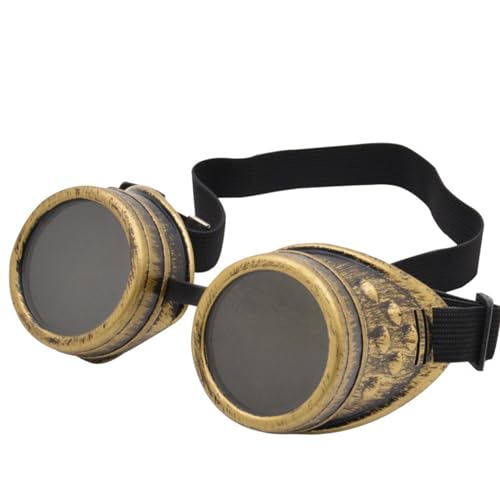 CWB&ADB Steampunk Goggles, Vintage Bronze Costume Accessory, Dark Lens Cosplay Eyewear