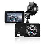 Full HD 1080P Car Dash Camera with WDR, HDR, Wide Angle Lens, Loop Recording, G Sensor, 3.0-inch IPS Display, Free 32 Memory Card