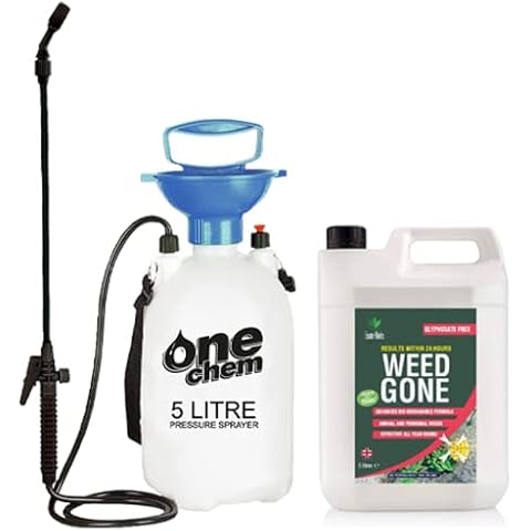 One Chem Enviro Works - Weed Gone 5L Fast Acting Weedkiller With 5L Pressure Sprayer - See results within 24 hours Cover