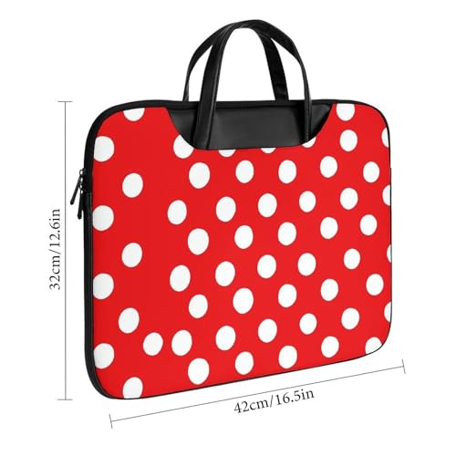 Bolso para portátil 17 pulgadas impermeable rojo con lunares miniatura 3