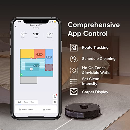 Image of roborock S7 Robot Vacuum and Mop Combo, 2500PA Suction & Sonic Mopping, Robotic Vacuum Cleaner with Multi-Level Mapping, Mop Floors and Vacuum Carpets in One Clean, Perfect for Pet Hair