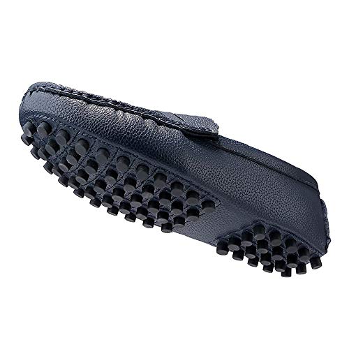 Driving Loafer for Men Boat Moccasins Slip On Style PU Leather Low Top Pure Colors Round Toe(Blue,10 M US)3