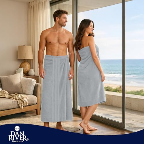 Image of DAN River 2 Pack Bath Sheets Extra Large 35x70, Large Bath Towels for Adults, XL Oversized Heavy Duty Towel Set, 600 GSM 100% Ring Spun Cotton, Soft Quick Dry, Silver