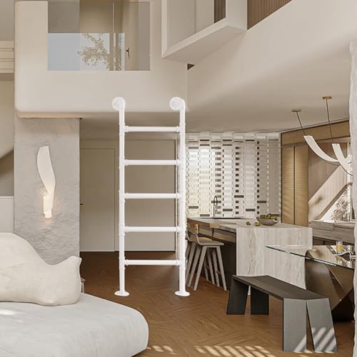 SOKNKSTF Escalera de Tijera para Loft, Villa, Caravana, litera | Escalera de Salida de sótano | Escalera de Hierro para Ventana, Escalera de Pared para Garaje Interior y Exterior, Escalera de Entrada