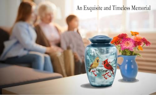 Cardinal Urn - Full Size Cardinal Couple Cremation Urn - Adult Cozy Cardinals Urns for Men and Women - Cardinals Funeral and Memorial Urns for Human Ashes Upto 210 Lbs with Velvet Bag (Large) by Immortal-Memories - Image 4