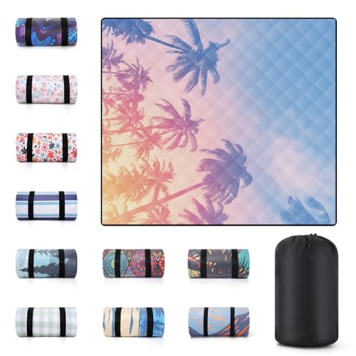 memKiya 60x80' Picnic Blankets Waterproof Outdoor Huge Sand Free Beach Blanket Windproof Soft Patio Concert Ground Mats Backpacking Camping Travel Essentials Summer Outside Hawaii Vacation Stuff Gifts