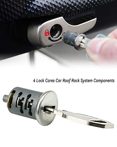 Image of 4 Pack Lock Cylinders Fit for Yakima Car Roof Rack System Components SKS Lock Cores, Includes 4 Cylinders Cores, 2 Opening Keys and 1 Control Key