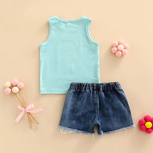 Lykmera Conjunto de roupas infantis para bebês meninas primavera verão estampa arco-íris algodão sem