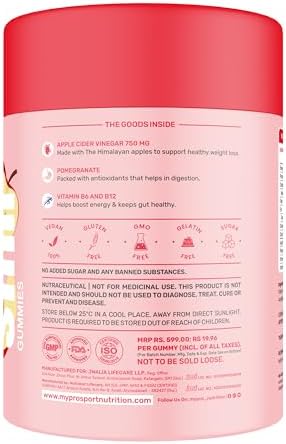 Pomegranate Extract with Apple Cider Vinegar & Vitamin B6& B12 Gummies Nutraceutical for Men and Women- 60 Gummies