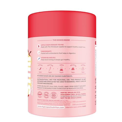 Mypro Sport Nutrition Pomegranate Extract with Apple Cider Vinegar & Vitamin B6& B12 Gummies Nutraceutical for Men and Women- 30 Gummies