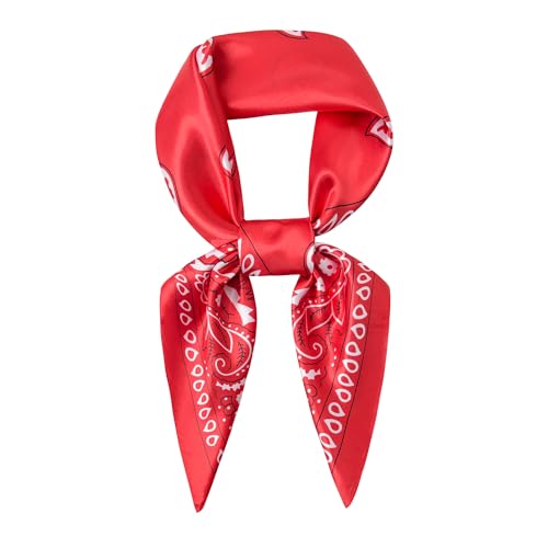 Image of 35 inch Men's Silk Cowboy Scarf - Oversized Western Bandana Neckwear, Large Square Scarf with Gift Packaging