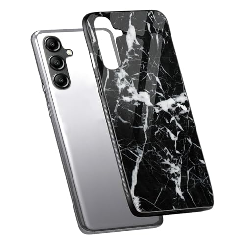 Image of COLORflow Back Cover Compatible with Samsung Galaxy A14 5G / 4G | Black Marble White | Shockproof TPU Bumper Cover with Camera Protection Back Cover