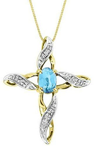 Rylos Diamond & Opal Cross Pendant Necklace Set In White Gold Plated Or Yellow Gold Plated Silver #TOP3
