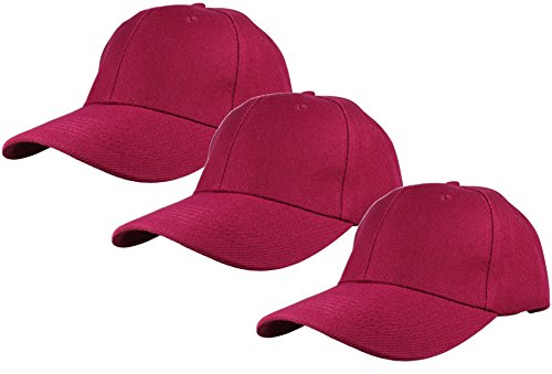 Image of Gelante Plain Baseball Cap Adjustable Back Strap 3 PC