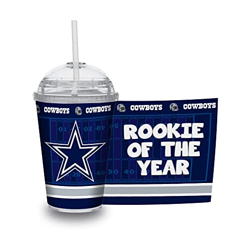 Image of Rico Industries NFL Football Rookie of The Year 12oz Acrylic Tumbler, Youth Tumbler with Swirly Straw