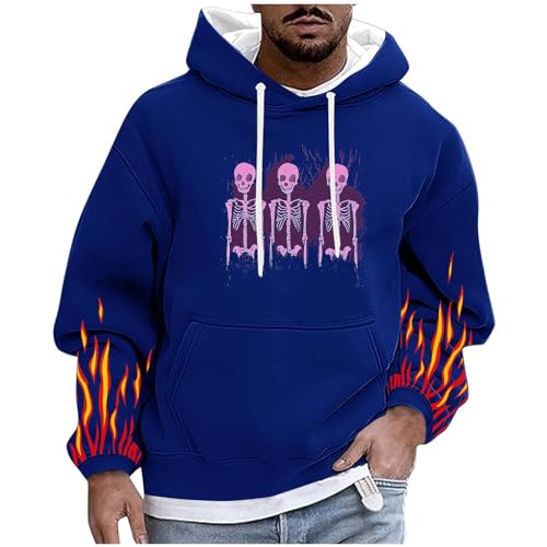Hoodies for Men Fashion Graphic Fleece Sweatshirts Pullover 2025 Fall Winter Warm Hooded Sweatshirts With Pockets