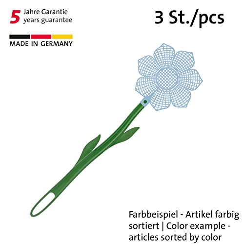 Westmark 3 fly swatters in flower shape, plastic, flower, green/assorted colours, 509522E3, 3 items - Image 2