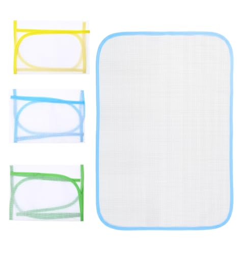 Image of ValueBargain 3 Pcs Pressing Cloth for Ironing - Ironing Cloth to Protect Clothes, Reusable pressing clothes Mesh Protector for Garment Care (Blue, Yellow and Green)