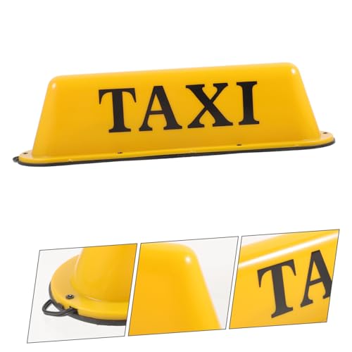Lámpara de taxi amarilla PRETYZOOM de plástico resistente para techo de coche 7