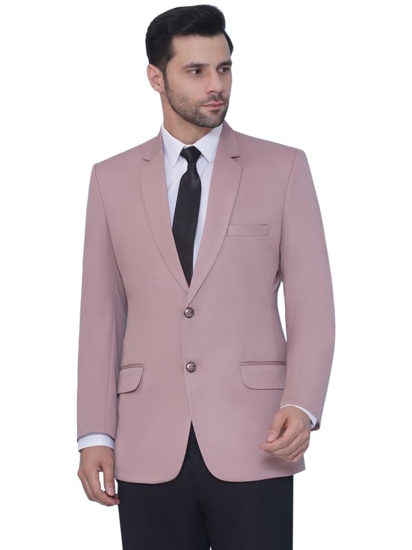 FAVOROSKI Tuxedo Formal Blazers for Men with 2 Pockets | Rayon Slim Fit Single Breasted Blazer | Semi Ethnic Wear Tuxedos | Solid Tuxedo Blazers in Shawl Collar | Blazer for Wedding, Festive, Formal