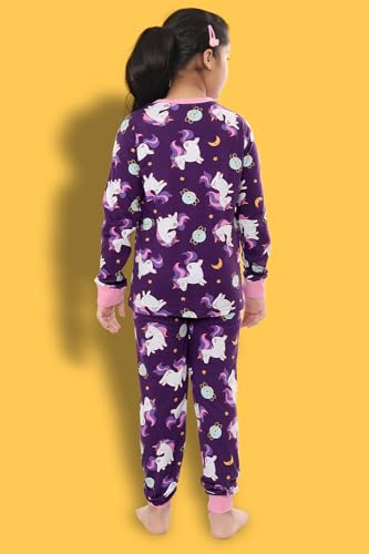 Image of Ninos Dreams Cotton Girls Full Sleeves Coord Set ! Night Suit for Girls ! Tshirt with Jogger Set