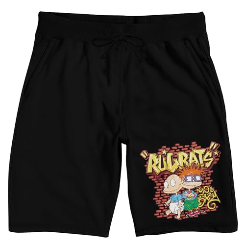 Bioworld Rugrats 90s Baby Men's Black Sleep Pajama Shorts