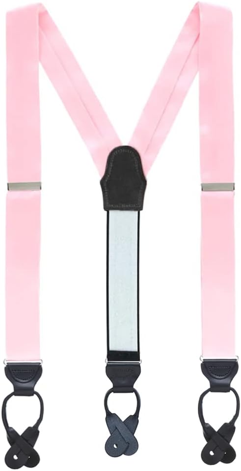 Suspender Store Elegant Silk Suspenders - 1.38-Inch Wide - Y-Back - Button - 14 Gorgeous Colors & 2 Sizes