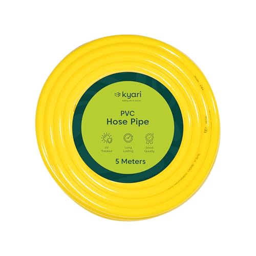 Image of Kyari Hose Pipe Non Braided Without Clamps - 5 Meter, 0.5 Inch, Flexible PVC Garden Pipe for Cooler Filling, Gardening, Car Wash & Home Use