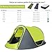 Sunnychic Pop Up Tent, Automatic Instant Setup, 3 Person, Dome, Compact, Green, Waterproof, UV Protection, Camping & Hiking