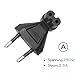 YACSEJAO 2 StückEU-Stecker auf IEC320 C7-Stromadapter, 90-Grad-Winkelstück, EU-Stecker auf IEC320 C7(CEE 7/16)-Buchse Universeller Reiseadapter für TV PC Computer Monitor Beamer