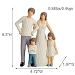 BUTILIVEEN Family of 4 Figurines, Family Sculpture of 4, Gifts for Family, Resin Family Sculpture for Anniversary Birthday Christmas, Resin Family Figurines - Image 5