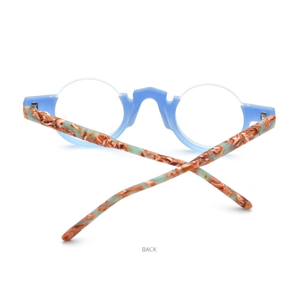 MUTYNE Montura de gafas de acetato mate para mujer, anteojos redondos, gafas de media montura a la moda