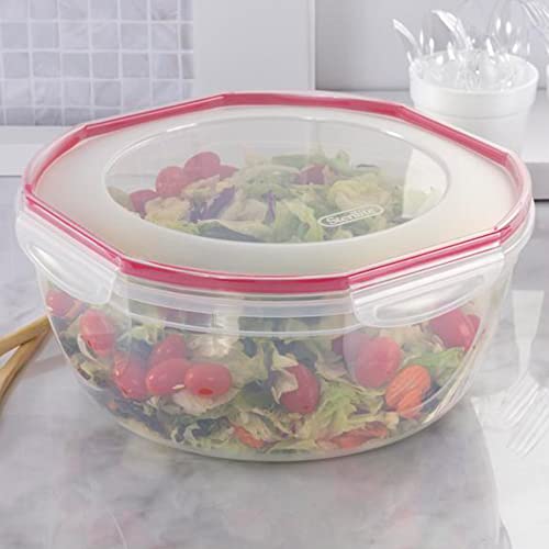 Sterilite Ultra Seal 8.10 Quart Capacity Clear Plastic Food Storage Bowl Container With 4 Point Latching Lids And Easily Stackable Design, 4 Pack #TOP5