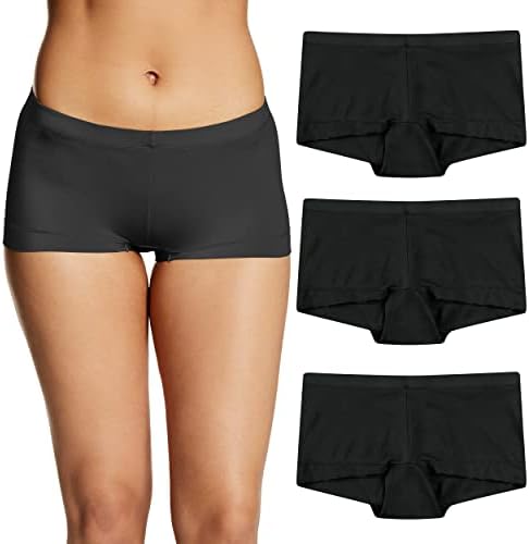 Maidenform Women's Underwear Boy Shorts Pack, 3-Pack, Microfiber Boy short Underwear Women Pack, Coverage Panties for Women
