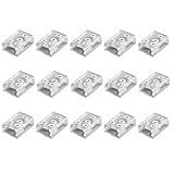 BE-TOOL 15 Pcs Transparent Tape Light Connectors, Solderless LED T Shaped L Shaped Corner Connector for COB/SMD Single Color LED Strip Lights, 14AWG-20AWG (I.D. 8mm/0.31in)