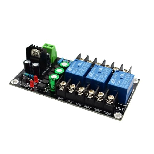Image of RIDEN Speaker Protection Board, High Power Speaker Protect Relay Board 2.1 Channel Speaker DC Protector Module Delay-on Panel AC 12V-15V with LED Indicators