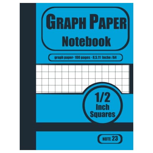 Graph Paper: graph paper notebook 1/2 inch squares:math notebook graph paper 1/2 inch squares:100 Pages _ Perfect size at 8.5 x 11 in / 21.59 x 27.94/A4 cm for kids, teens, and adults.