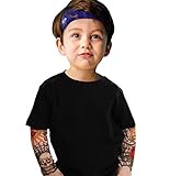Coralup Toddler Boys Cotton Shirt with Tattoo Sleeve Fashion Tops (18-24 Months,Black)