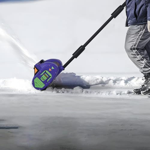 20V Lithium-Ion Cordless Electric Snow Shovel, 12 inch Snow Blower, Electric Snow Thrower with 2Ah Battery and 1 Hour Fast Charger
