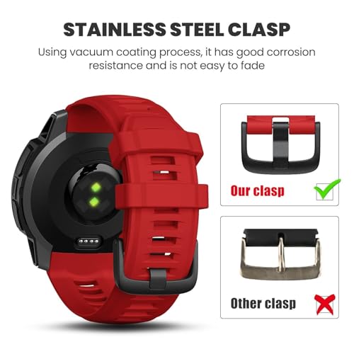 Correa de repuesto para Instinct 2 Tactical de silicona suave naranja 22mm 3