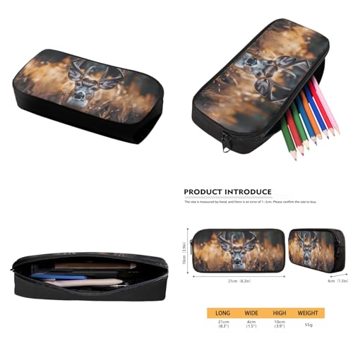 Xhuibop Camo Hunting Backpack for Boys 7-8 with Lunch Box Deer Book Bag with Lunchbox Set for Girls Middle School Bag and Lunch Bag Pencil Case Teenager Bookbag for 6th Grade Girls 7