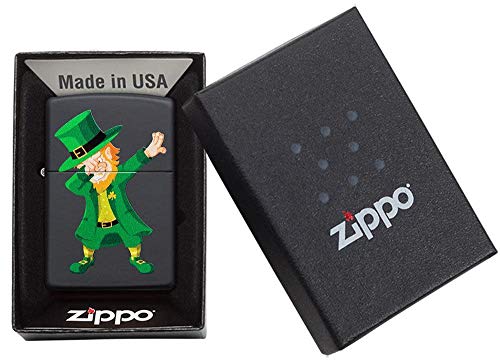 Encendedor Zippo Dabbing Leprechaun Black Matte miniatura 6