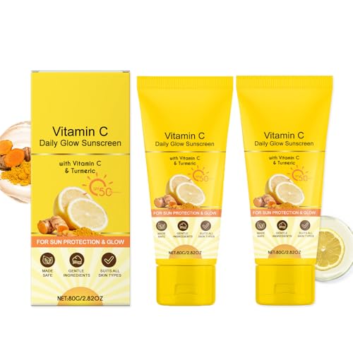 Crema de Protección Solar Vitamina C, SPF 50 PA+++, Reduce El Efecto Bronceado, Adecuado Para Todos Los Tipos de Piel (2)