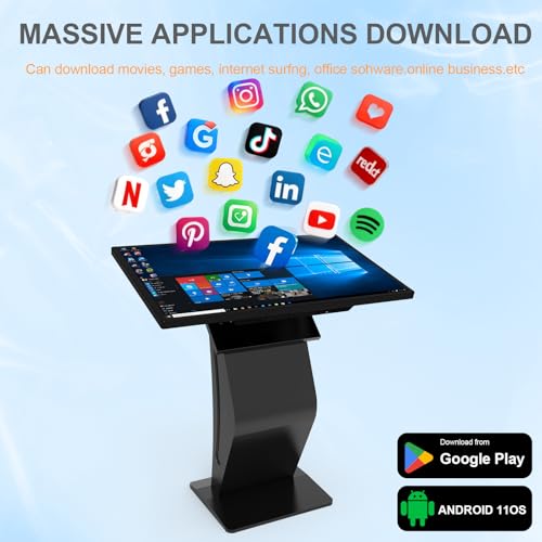 Image of 32 inches Touch Screen Kiosk, Android System, Install APP, Browser, Digital Signage Kiosk, K-Style Stand Digital Signage Display, Interactive Display Mall Navigation /Advertising /Retail Store