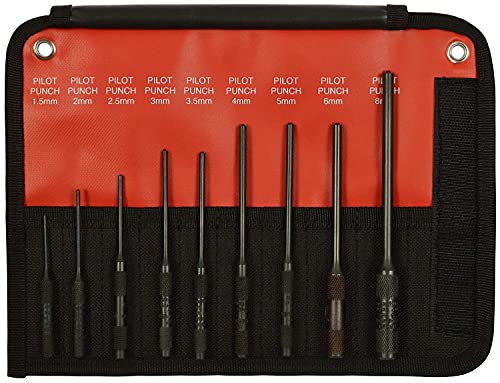 Image of Mayhew Tools 66262 Pilot Punch, 9-Piece Set, Black Oxide Finish